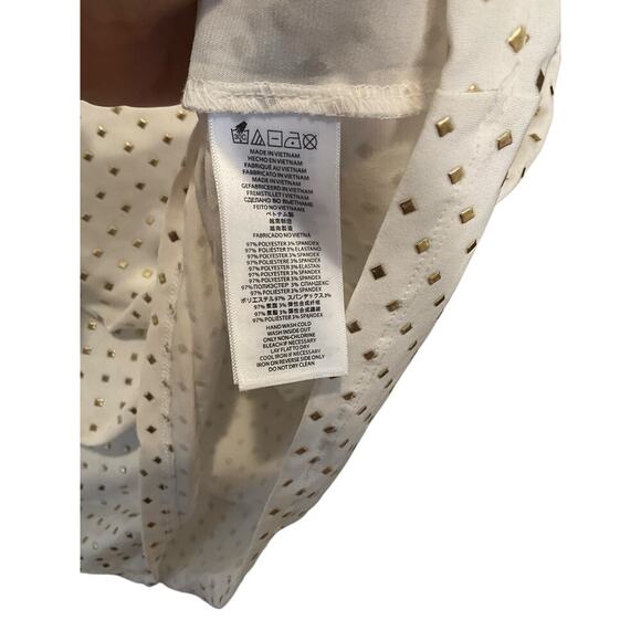 Micheal Kors Studded Top Dolman Short Sleeves Jursey Pullover White Size M NEW - Picture 3 of 5